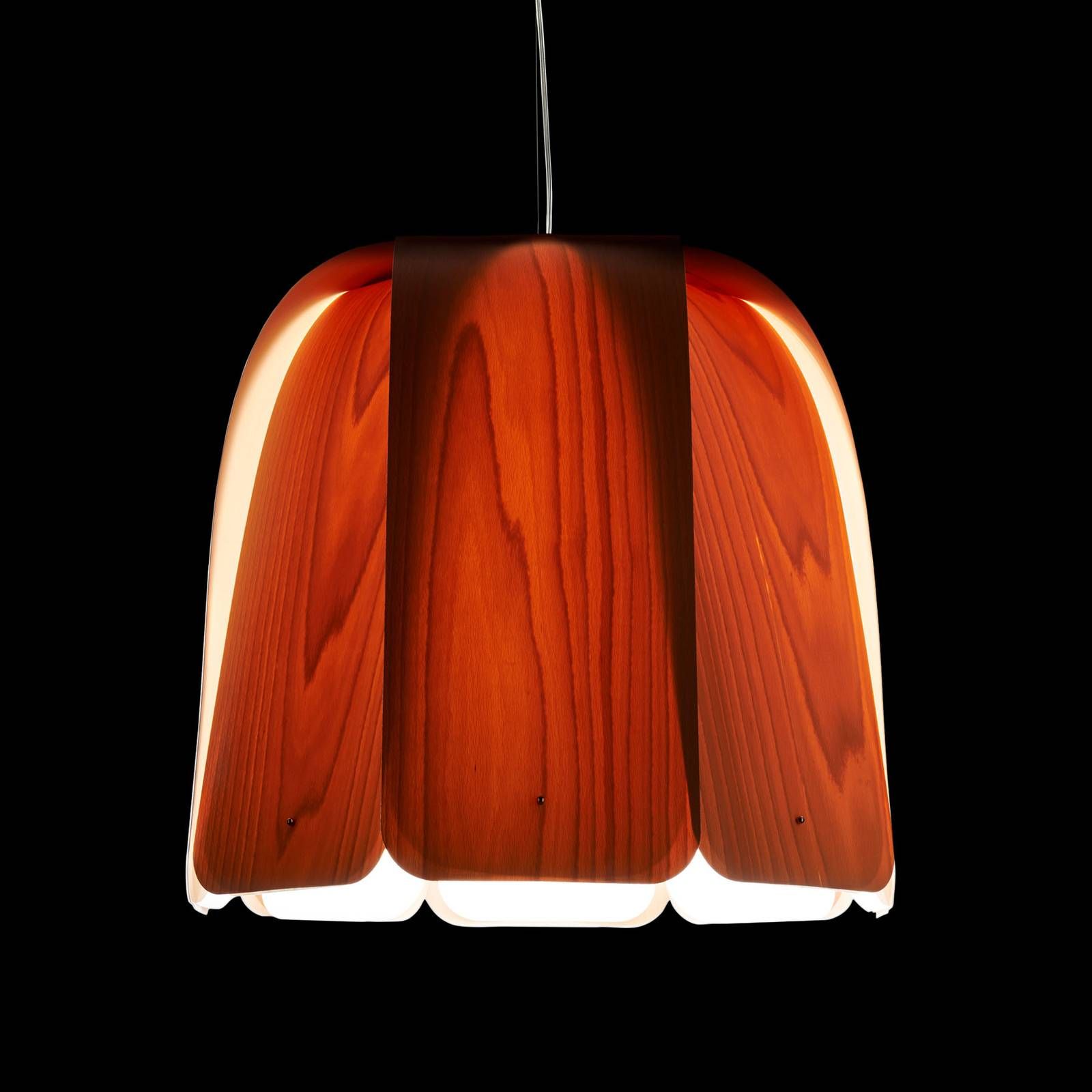 LZF LamPS Domo závesná lampa buk prírodný, Obývacia izba / jedáleň, drevená dyha, kov, E27, 14W, P: 38 cm, L: 38 cm, K: 38cm