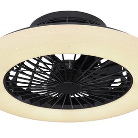 GLOBO 03628B TRAVO stropné svietidlo s ventilátorom LED D525mm 30W/1800lm 3000-6500K čierna, opál, stmievateľné, diaľkový ovládač, starlight