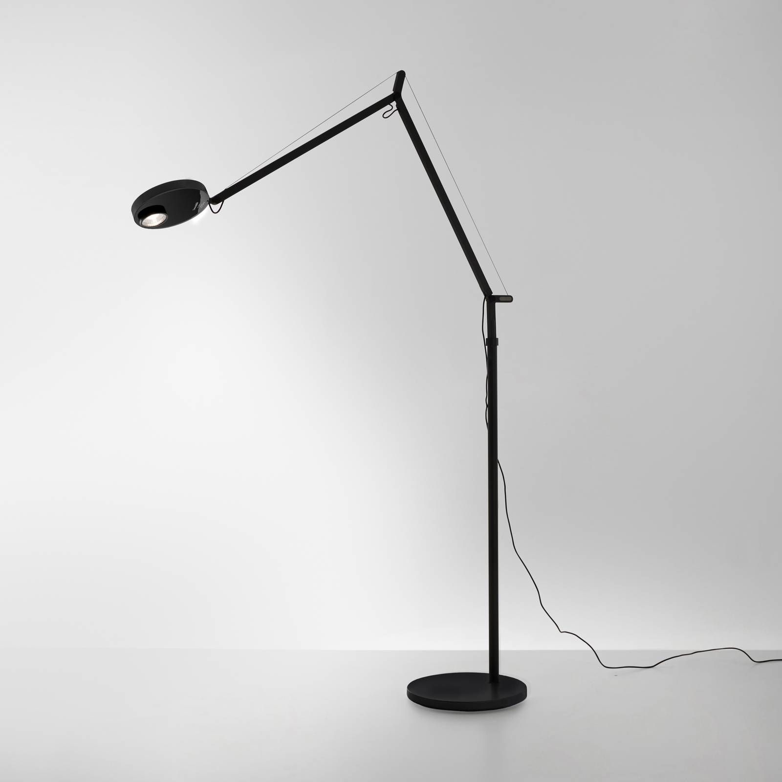 Artemide Demetra Reading 930 snímač čierna, Obývacia izba / jedáleň, hliník, plast, oceľ, 6W, K: 155cm