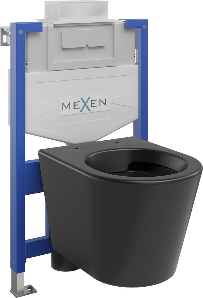 MEXEN/S - WC predstenová inštalačná sada Fenix XS-U s misou WC Rico, čierna mat 6853372XX85