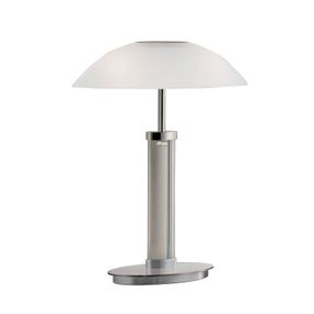 B+M LEUCHTEN Palais stolná LED lampa, nikel, Obývacia izba / jedáleň, mosadz, ušľachtilá oceľ, sklo, 14W, P: 32 cm, L: 12 cm, K: 40cm