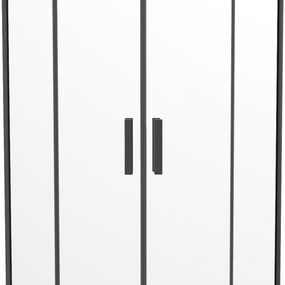 MEXEN/S - Rio štvrťkruhový sprchovací kút 90 x 90 cm, transparent, čierny + vanička so sifónom Flat, biela 863-090-090-70-00-4110B