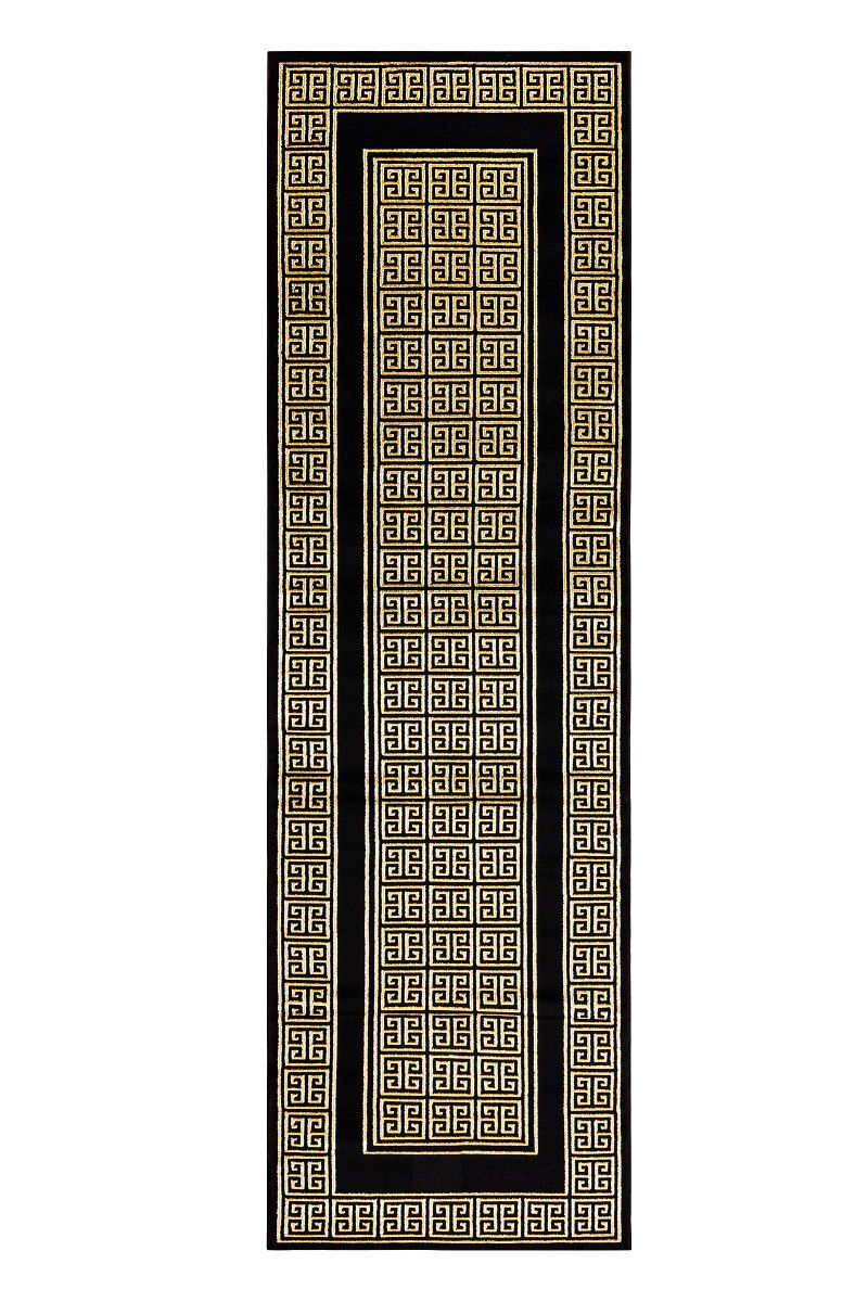 Dywany Łuszczów AKCIA: 60x200 cm Behúň Gloss 6776 86 greek black/gold - 60x200 cm