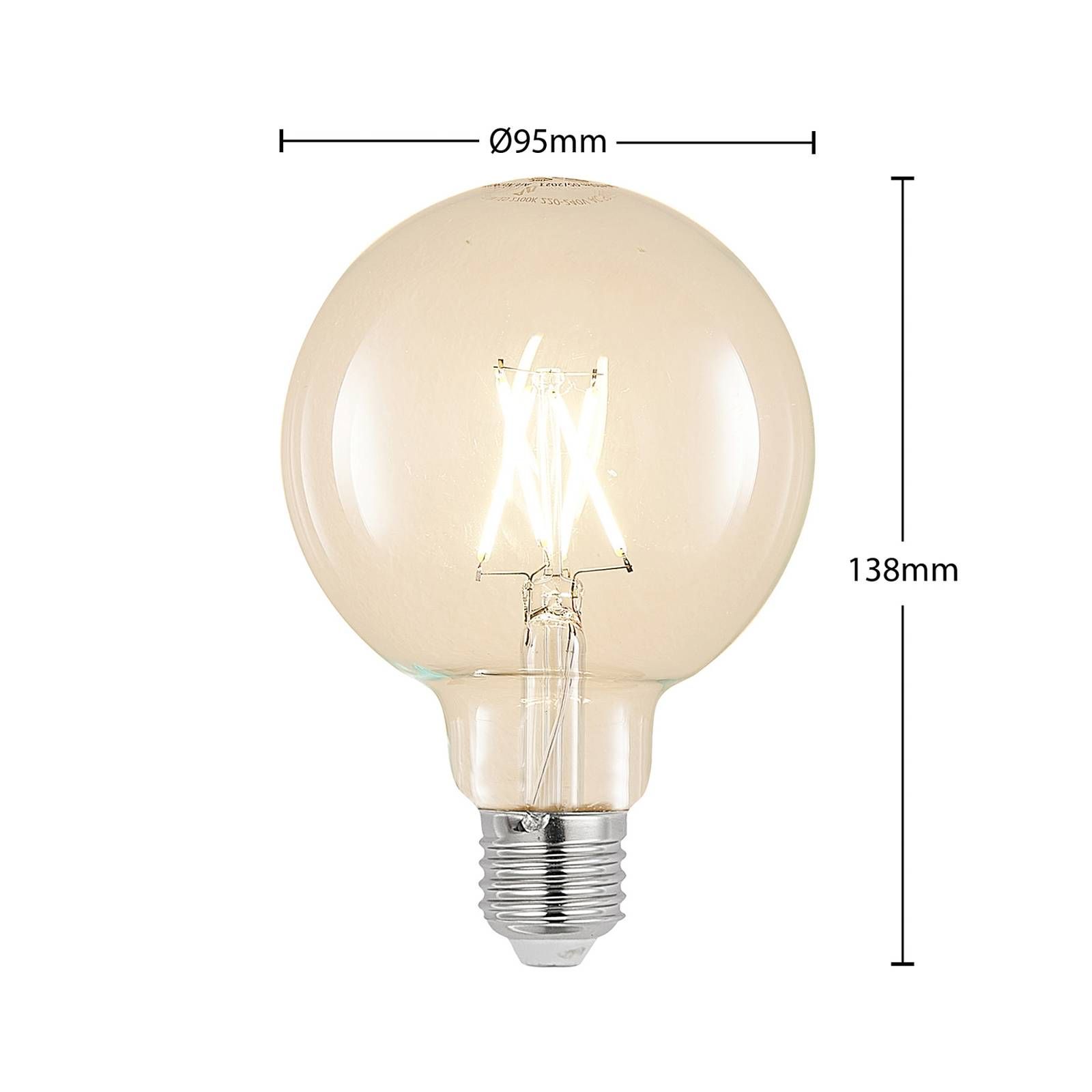 Arcchio LED žiarovka E27 4W 2 700K G95 globe číra sada 2ks, E27, 4W, Energialuokka: E, P: 13.8 cm