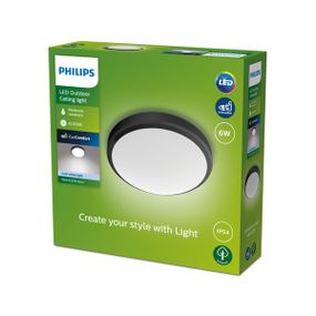 Philips 8719514417892 Doris vonkajšie stropné svietidlo LED 6W/640lm 4000K IP54 čierna