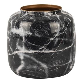 Čierno-biela železná váza PT LIVING Marble, výška 19,5 cm