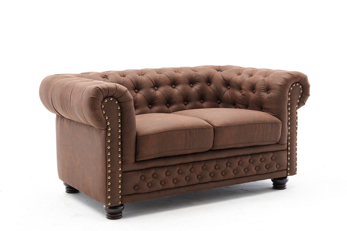 Dizajnová dvojsedačka Chesterfield II 150 cm antik hnedá