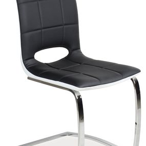 Jedálenská stolička H-431 (ekokoža čierna + biela)