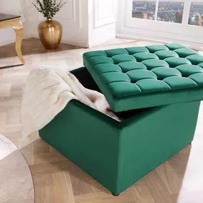 Dizajnová taburetka Rococo 60 cm smaragdovo-zelený zamat