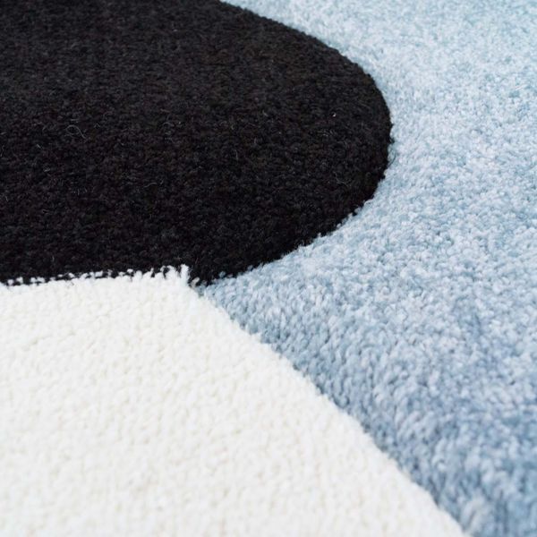 DomTextilu Detský modrý okrúhly koberec panda 41713-196987