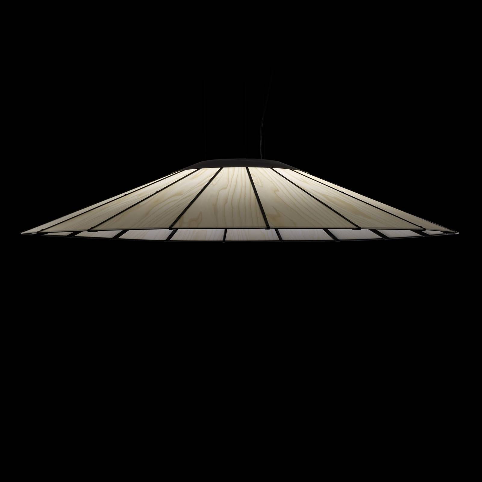 LZF LamPS Banga SG LED svietidlo, Ø 120 cm, slonovinová, Obývacia izba / jedáleň, drevená dyha, akryl, kov, 52W, K: 20cm
