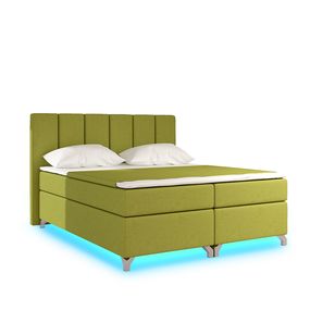 Čalúnená manželská posteľ s úložným priestorom Barino 180 - zelená