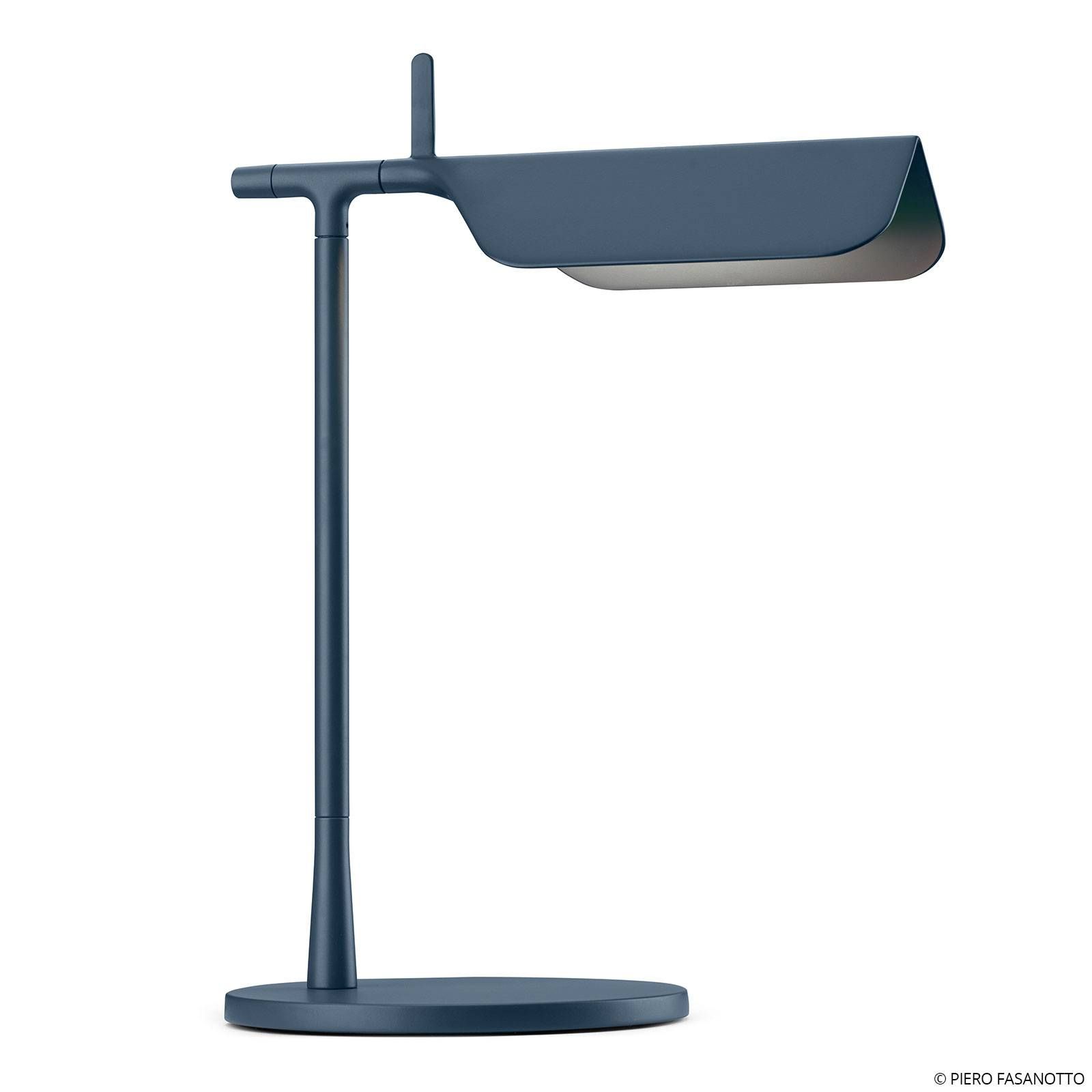 FLOS Tab T LED stolná lampa, modrá, Obývacia izba / jedáleň, hliník, PMMA, 9W, L: 27.3 cm, K: 32.7cm