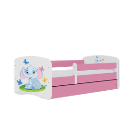 Letoss Detská posteľ BABY DREAMS 140/70- Sloník Ružová Bez matraca Bez uložného priestoru