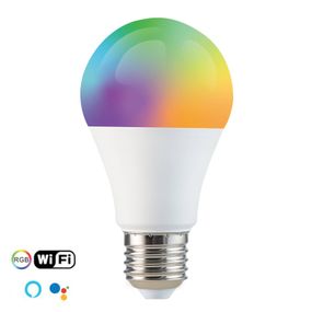 euroLighting LED E27 8, 5W Tuya app, RGBW, WiFi, stmievateľná, plast, E27, 8.5W, Energialuokka: F, P: 11 cm