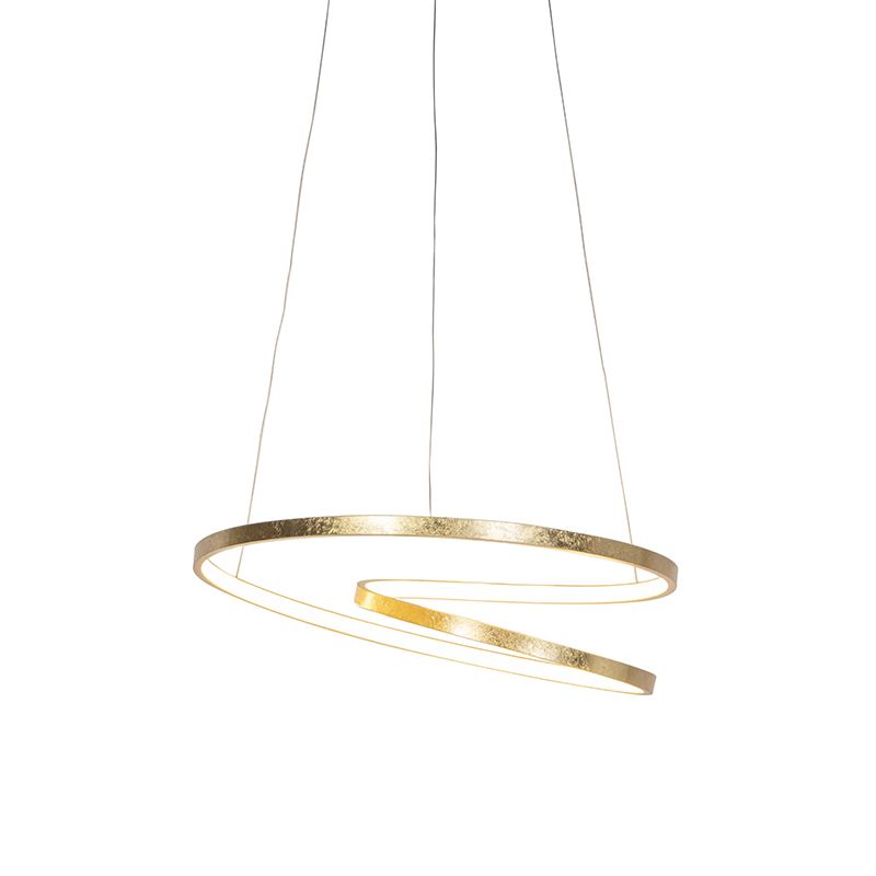 Závesné svietidlo Art Deco zlaté vrátane LED - jarabina