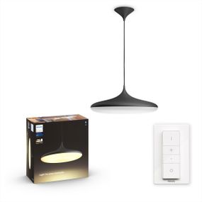 Philips Hue 8719514341197 LED závesný luster Cher + Hue Switch 1x39W | 3000lm | 2200-6500K - stmievateľné, Bluetooth, White Ambience, čierna