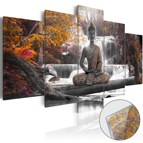 Obraz jeseň s Budhom na akrylátovom skle - Autumnal Buddha - 200x100