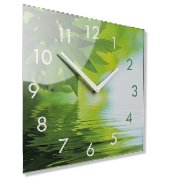 DomTextilu Dekoračné sklenené hodiny 30 cm s motívom prírody 57323