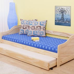 Rozkladacia posteľ 90 cm Laila (masív, s dvomi roštami)