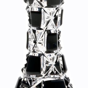 Krištáľová váza Lada, farba čierna, výška 104 mm