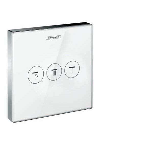 HansGrohe Shower Select - Podomietkový ventil na 3 spotrebiče, biela/chróm 15736400
