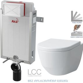 ALCADRAIN Renovmodul - predstenový inštalačný systém bez tlačidla + WC LAUFEN PRO LCC RIMLESS + SEDADLO AM115/1000 X LP2