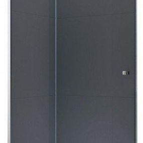MEXEN - ROMA krídlové dvere 90x190 cm 6mm, chróm, grafit sa stenovým profilom 854-090-000-01-40