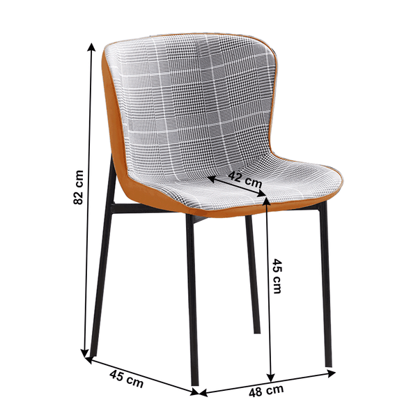 Kondela Jedálenská stolička, sivobiele káro/camel, ADIANA