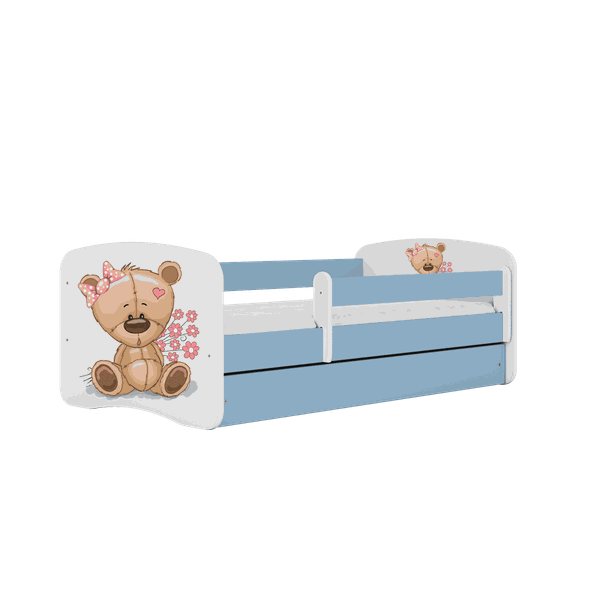 Letoss Detská posteľ BABY DREAMS 160/80- Macko III Biela S matracom S uložným priestorom