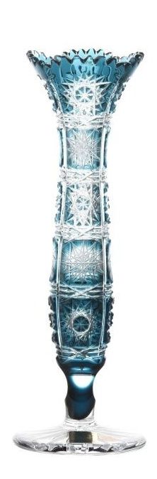 Krištáľová váza Paula I, farba azúrová, výška 205 mm