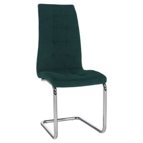 Kondela Jedálenská stolička, smaragdová Velvet látka/chróm, SALOMA NEW