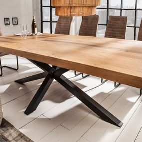 Estila Masívny hranatý jedálenský stôl Comedor s industriálnou kovovou konštrukciou 200cm