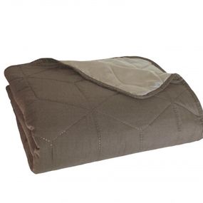Prikrývka na posteľ BED1, 170x210cm, hnedá/béžová
