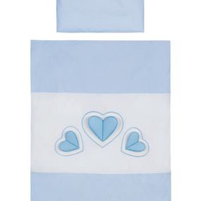 5-dielne posteľné obliečky Belisima Tri srdcia 100/135 bielo-modré 