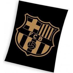 Carbotex · Futbalová fleecová deka FC Barcelona - motív Gradient Black - Coral fleece gramážou 280g/m² - 130 x +170 cm