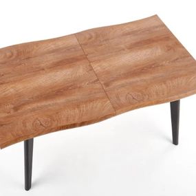 Halmar DICKSON stôl s rozkladom 120-180/80 cm, doska - prírodná, nohy - čierne
