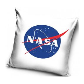 Carbotex · Vankúš NASA s logom Americkej vládnej agentúry pre pre letectvo a kozmonautiku - biely - 40 x 40 cm