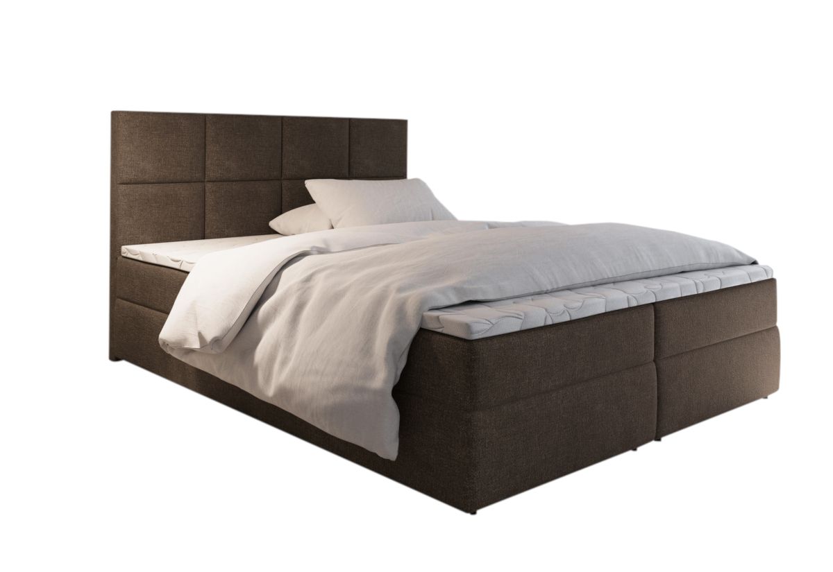 Expedo Čalúnená posteľ boxspring LENY, 140x200, sawana 25 + topper