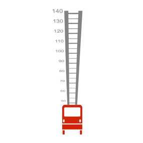 Pieris design Hasičské auto s rebríkom - detský meter na stenu tyrkysová