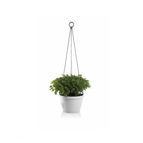 Gardenico Samozavlažovací závesný kvetináč Marina biela, pr. 25 cm