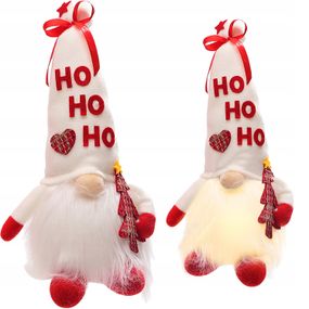 Vianočný LED škriatok 36 cm - "HO HO HO"