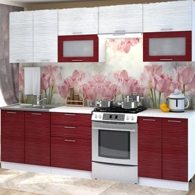 Kuchyňa 260 cm Valeria (červená)