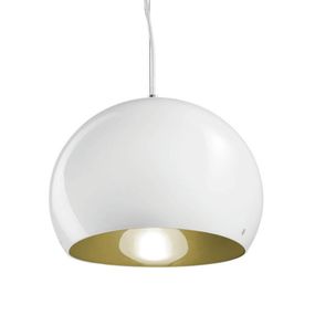 Vistosi Závesná lampa Surface Ø 27 cm E27 biela/zelená, Obývacia izba / jedáleň, sklo, kov, E27, 77W, K: 18cm