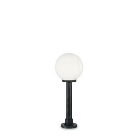 Venkovní sloupkové svítidlo Ideal Lux Classic Globe PT1 Small White 187549 E27 1x60W IP44 černé s bí