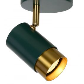 Lucide 35913/01/33 FLORIS stropné bodové svietidlo D100mm | 1xGU10 - zelená, mosadz