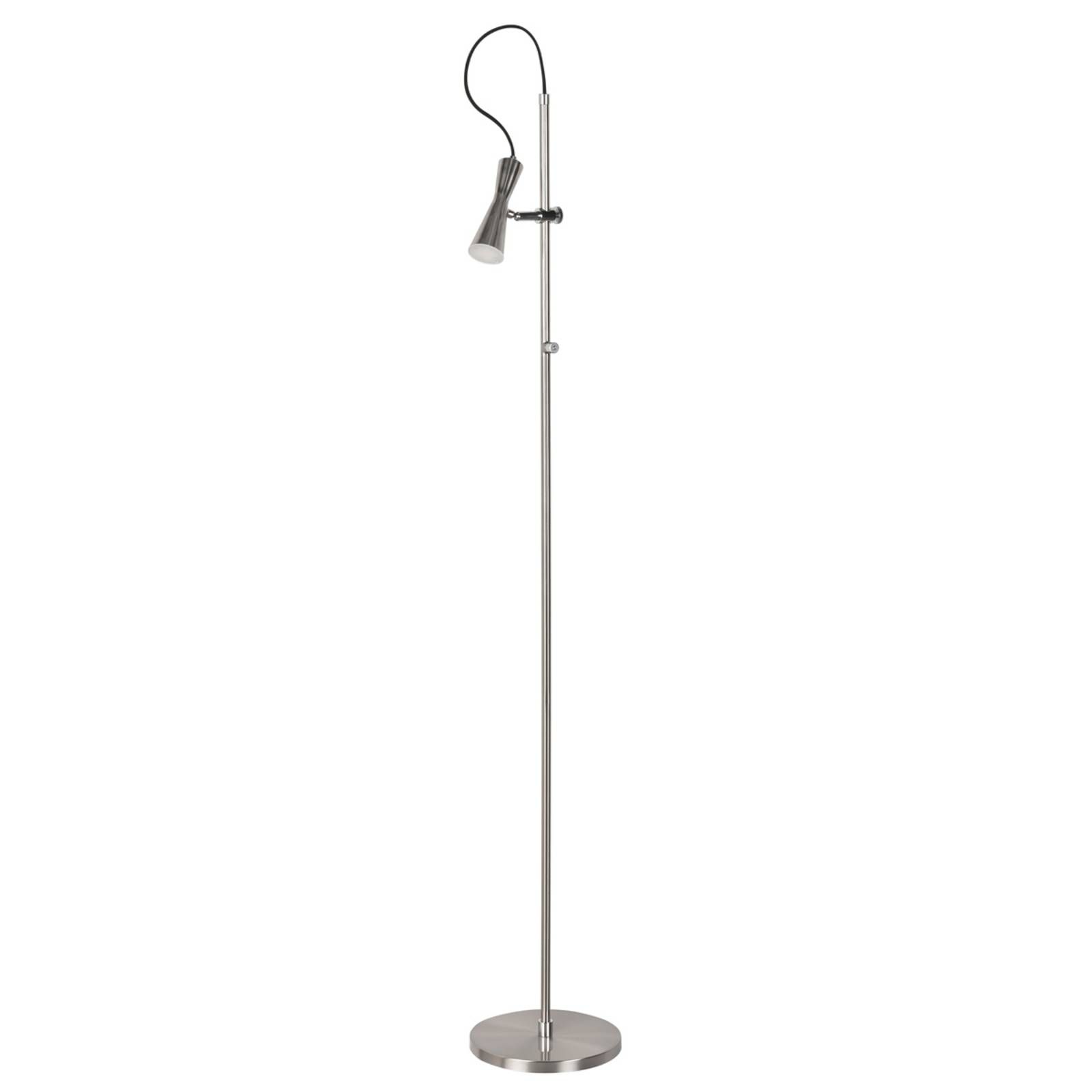 HighLight Move – stojaca LED lampa, ktorá má švih, nikel, Obývacia izba / jedáleň, kov, 6W, K: 143cm
