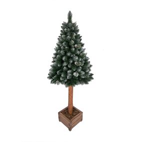 DomTextilu Luxusný umelý vianočný stromček v drevenom boxe 180 cm borovica 47465