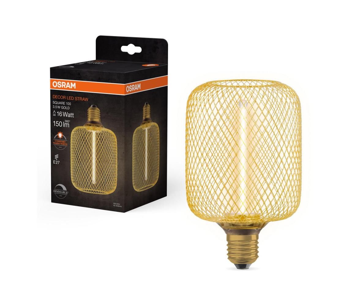 LED Stmievateľná žiarovka DECOR FILAMENT E27/3,5W/230V 1800K zlatá - Osram