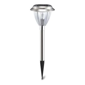 Aigostar - LED Solárna lampa LED/0,08W/2V 30,4 cm 6500K IP44 chróm